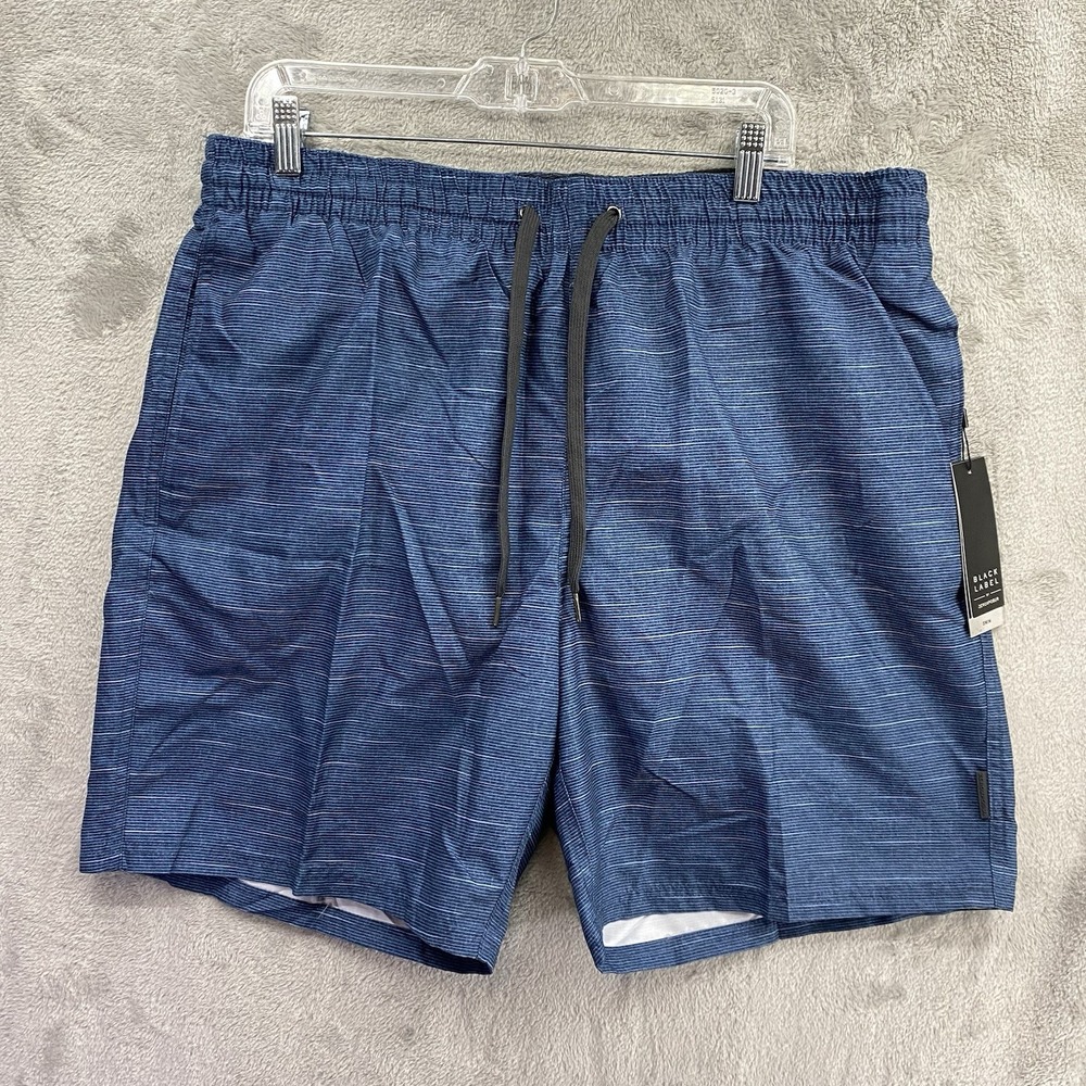 NWT BLACK LABEL by Zeroxposur Mens Swim Trunks Blue Pit Stretch Lined Size XL